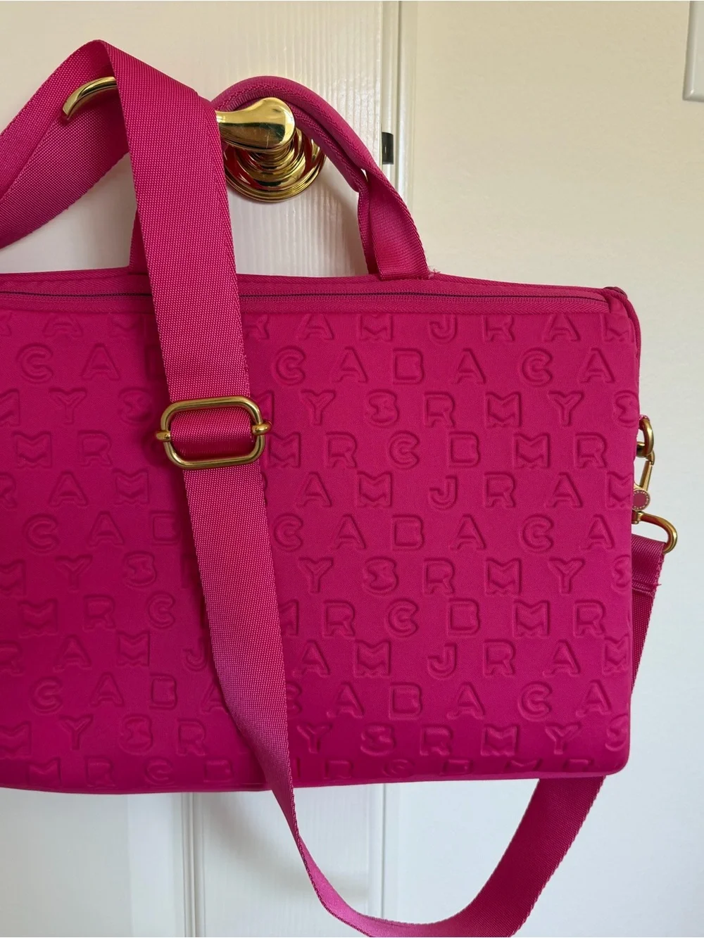 Marc by Marc Jacobs Fuchsia Embossed Laptop Bag